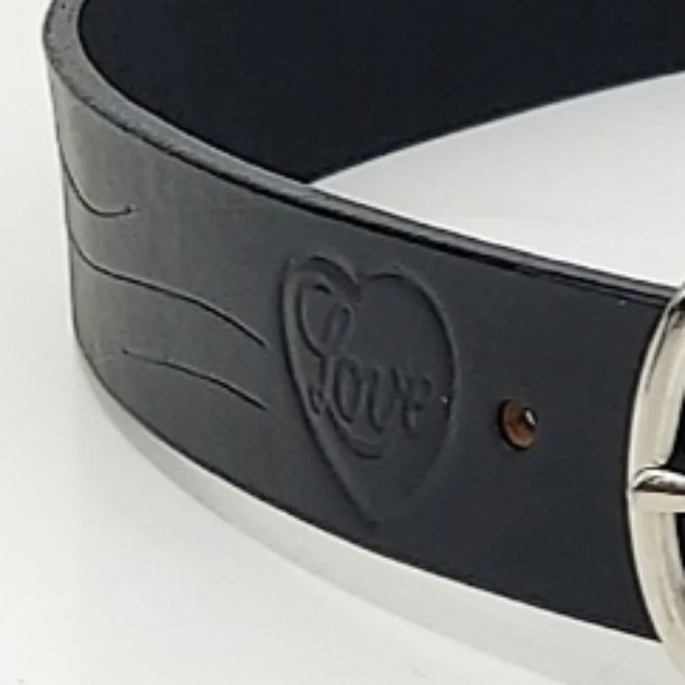 LEAH Personalized Black Leather Belt 32